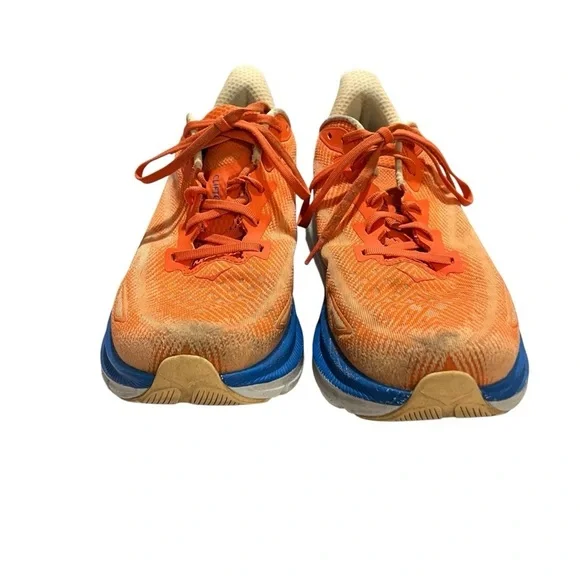 Hoka Clifton 9 Men’s Running Shoe Blue Vibrant Orange Meta Rocker Sneakers - Picture 3 of 10